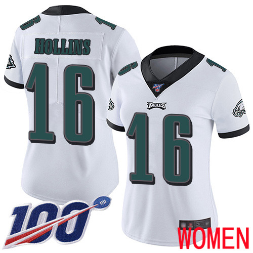 Women Philadelphia Eagles #16 Mack Hollins White Vapor Untouchable NFL Jersey Limited Player Season->women nfl jersey->Women Jersey